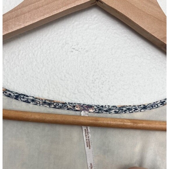 Free People Sky Combo Teegan Mini Dress Long Sleeve Asymmetrical Boho Festival S - Picture 8 of 9